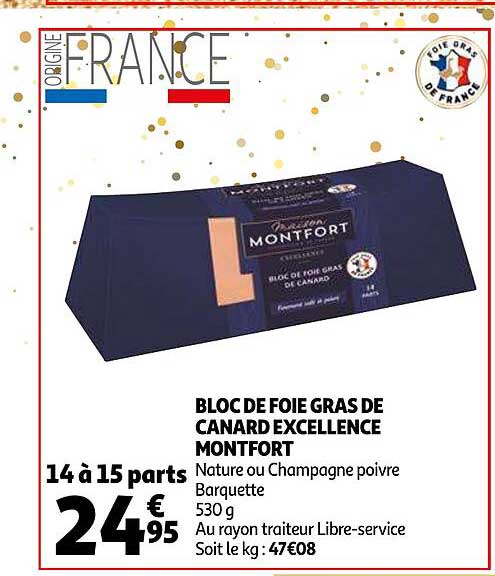 Bloc De Foie Gras De Canard Excellence Montfort