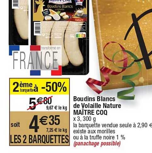 boudins blancs de volaille nature maître coq