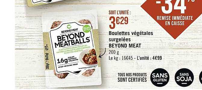 boulettes végétales surgelées beyond meat