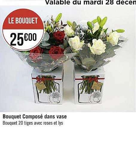 bouquet composé dans vase