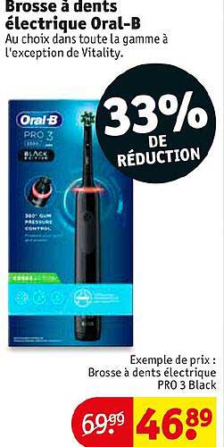 brosse à dents électrique oral-b 33% de réduction