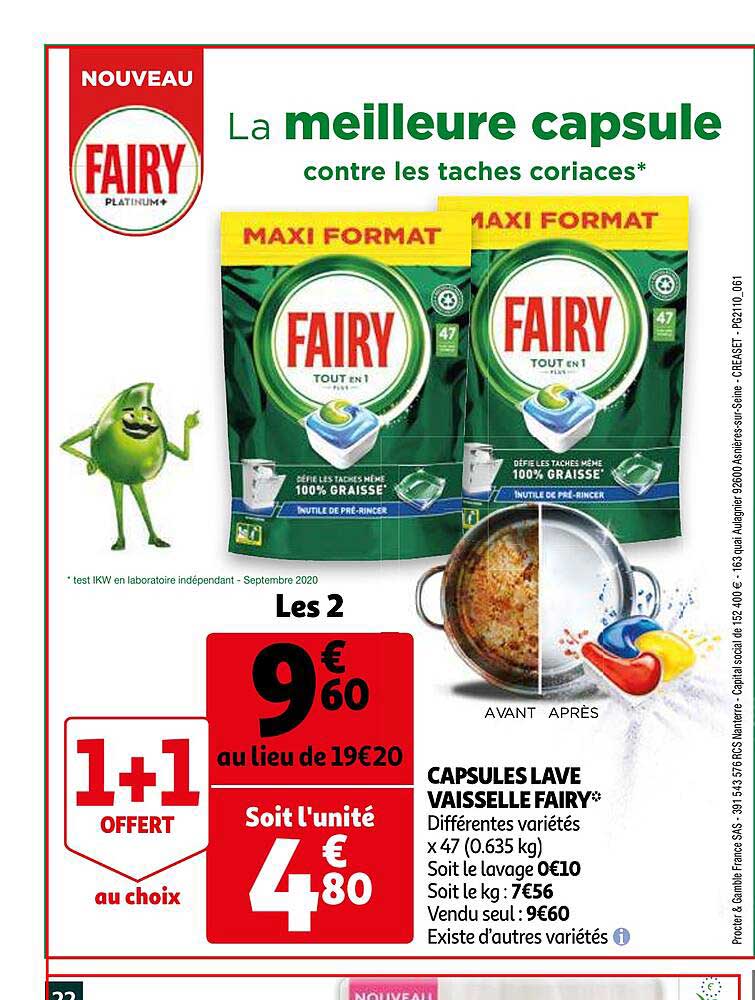capsules lave vaisselle fairy