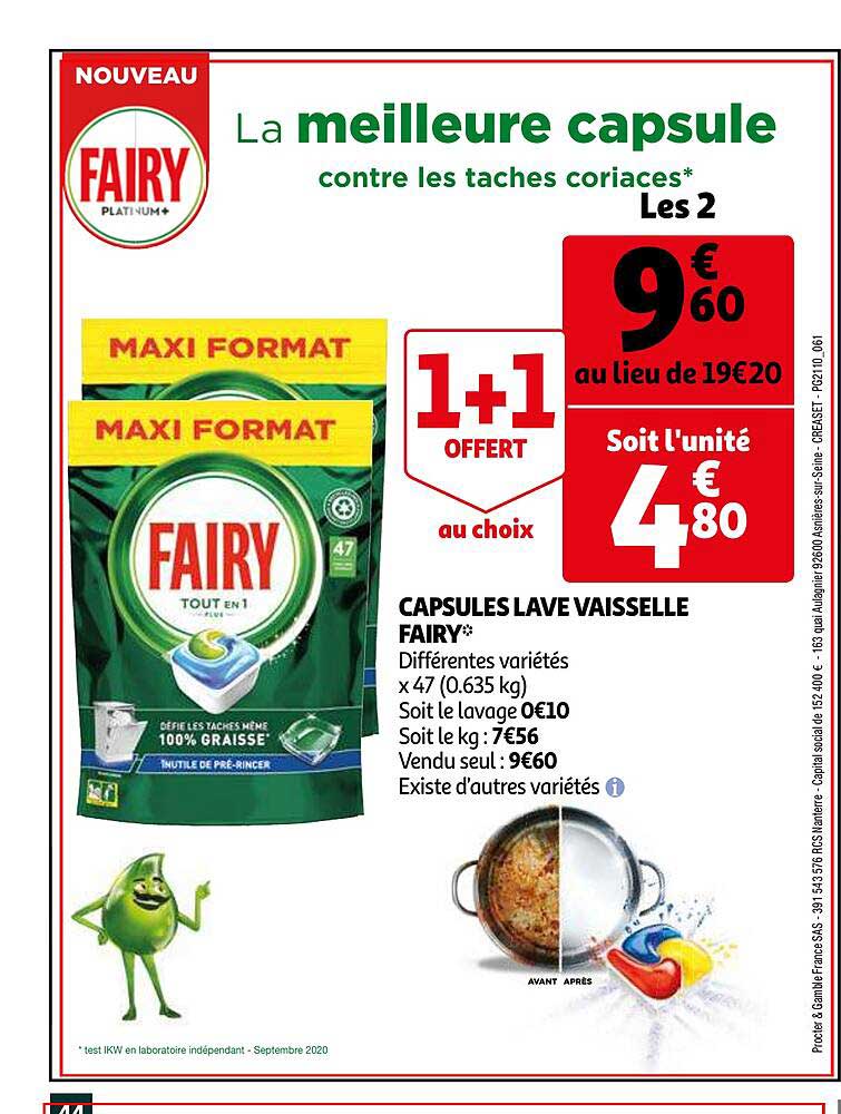 capsules lave vaisselle fairy