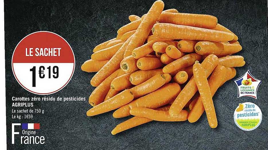 carottes zéro résidu de pesticides agriplus