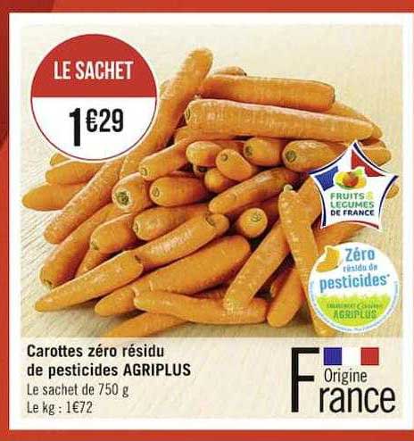 carottes zéro résidu de pesticides agriplus