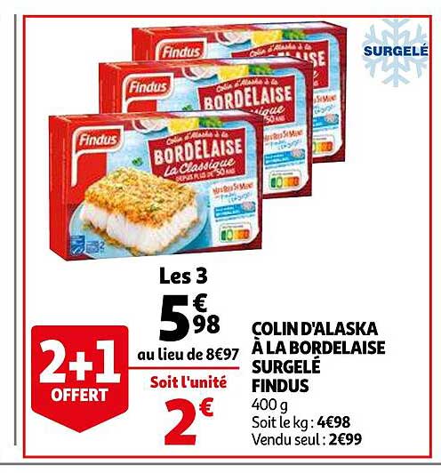 Colin D'alaska à La Bordelaise Surgelé Findus
