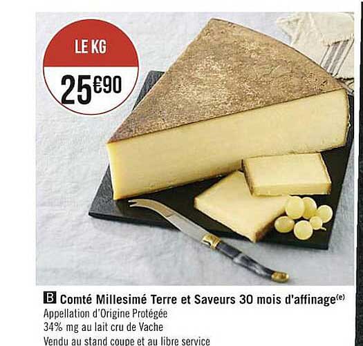 comté millesimé terre et saveurs 30 mois d'affinage