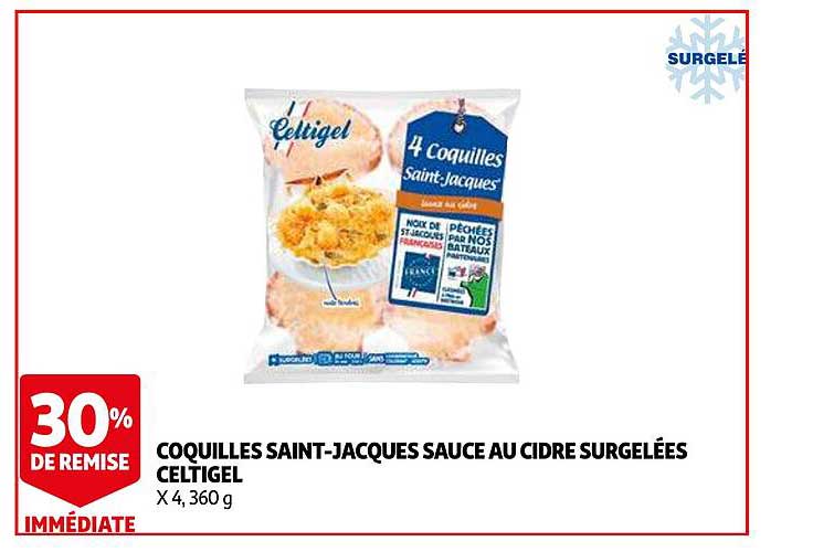 coquilles saint-jacques sauce au cidre surgelées celtigel