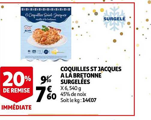 coquilles st jacques à la bretonne surgelées