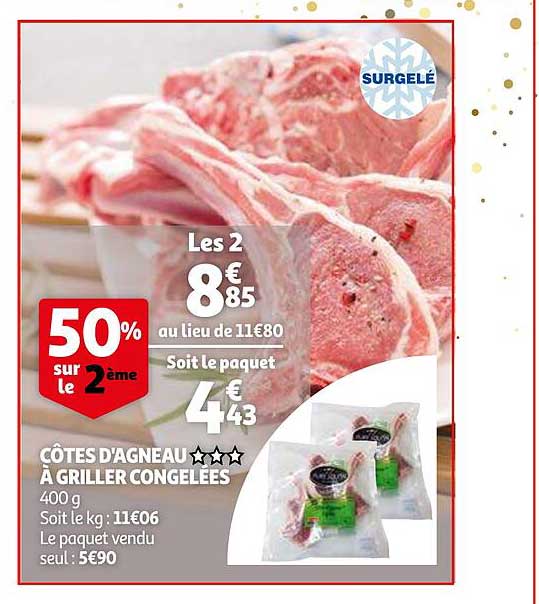 côtes d'agneau *** à griller congelées