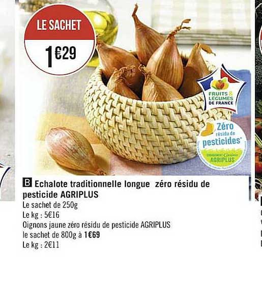 échalote Traditionnelle Longue Zéro Résidu De Pesticide Agriplus
