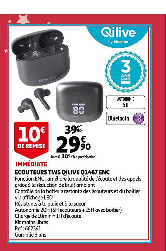 écouteurs tws qilive q1467 enc