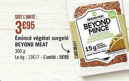 émincé végétal surgelé beyond meat