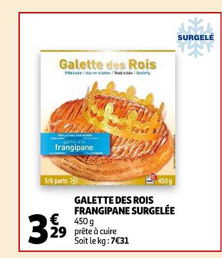 galette des rois frangipane surgelée