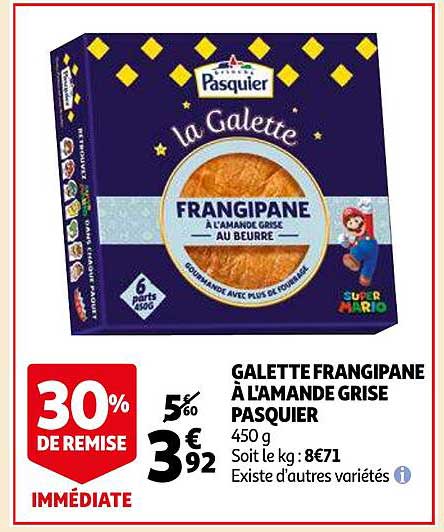 Galette Frangipane à L'amande Grise Pasquier