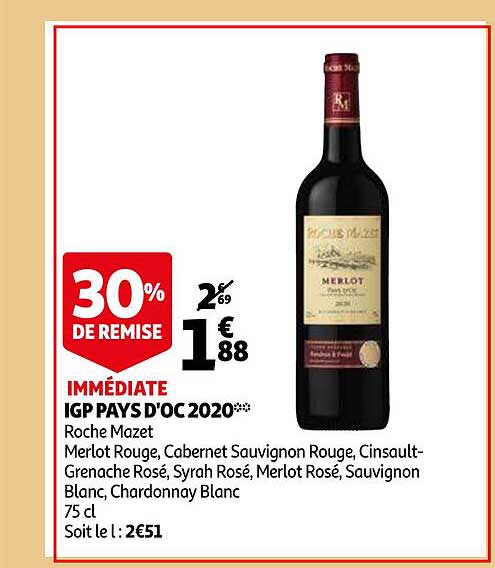 igp pays d'oc 2020 roche mazet merlot