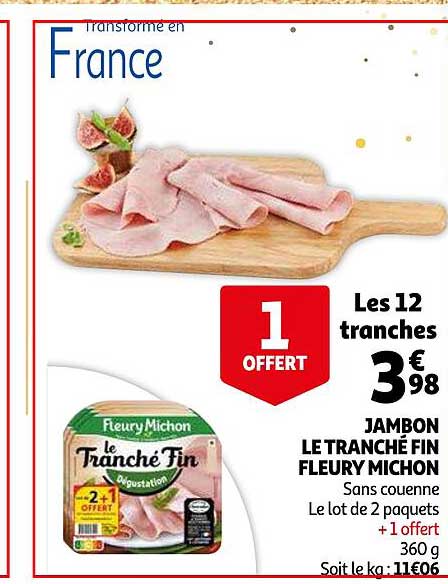 Jambon Le Tranché Fin Fleury Michon