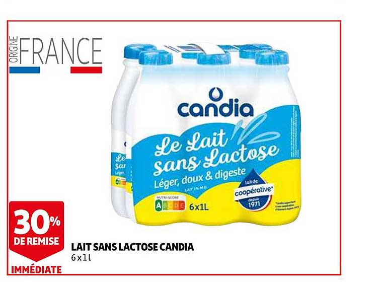 lait sans lactose candia