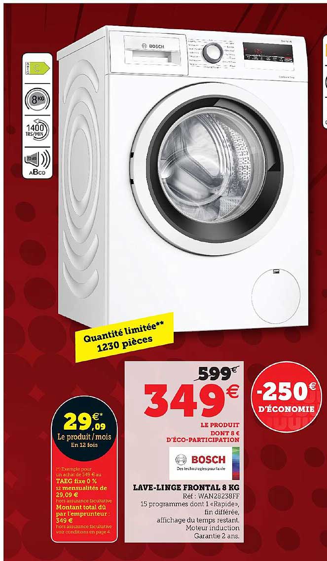 lave-linge frontal 8 kg bosch