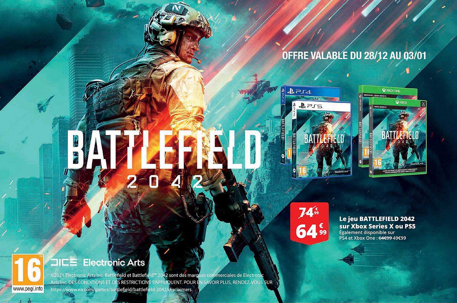 le jeu battlefield 2042 su xbox series x ou ps5