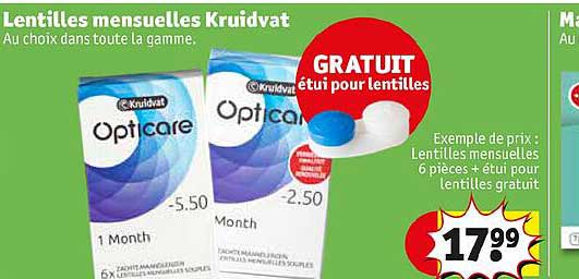 lentilles mensuelles kruidvat