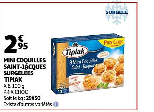 mini coquilles saint-jacques surgelées tipiak