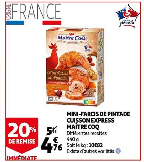 mini-farcis de pintade cuisson express maître coq