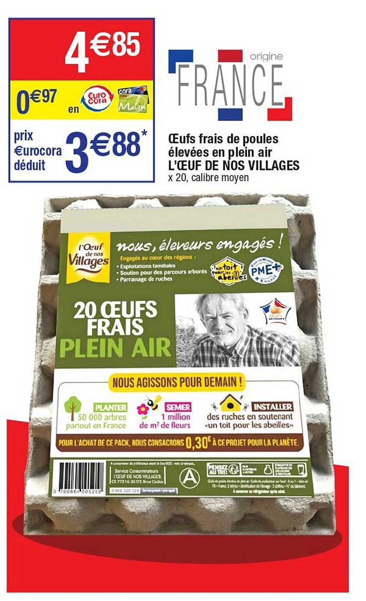 oeufs frais de poules élevées en plein air l’œuf de nos villages