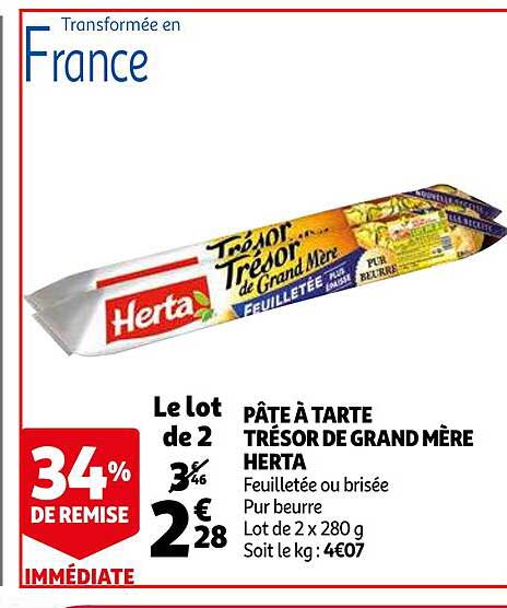 pâte à tarte trésor de grand mère herta