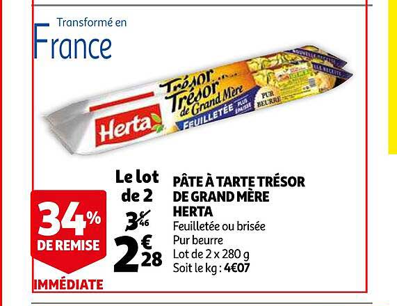 pâte à tarte trésor de grand mère herta