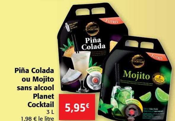 piña colada ou mojito sans alcool planet cocktail