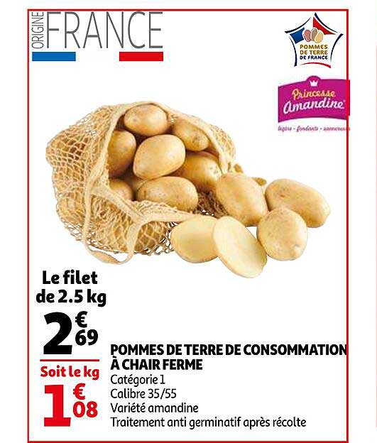Pommes De Terre De Consommation à Chair Ferme Princesse Amandine