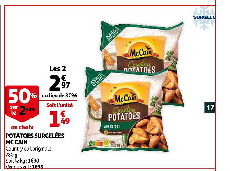 potatoes surgelées mc cain