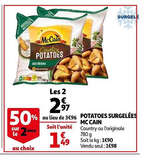potatoes surgelées mc cain