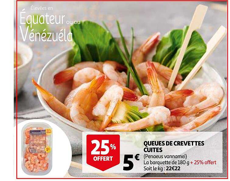 Queues De Crevettes Cuites