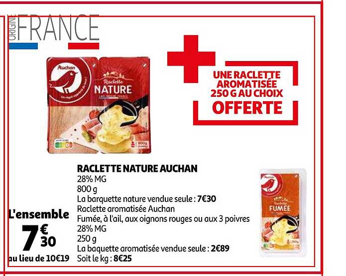 Raclette Nature Auchan