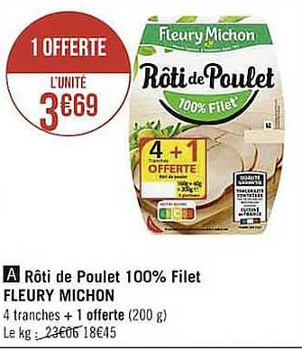 rôti de poulet 100% filet fleury michon