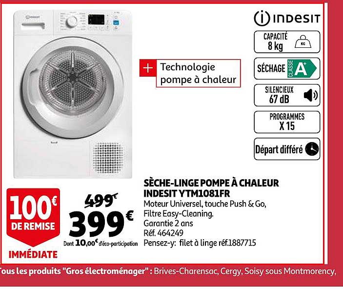 sèche-linge pompe à chaleur indesit