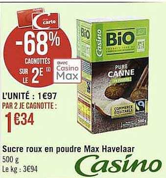 sucre roux en poudre max havelaar