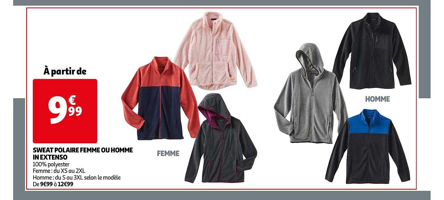 sweat polaire femme ou homme in extenso