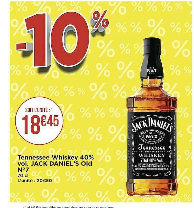 tennessee whiskey 40% vol. jack daniel's old n°7