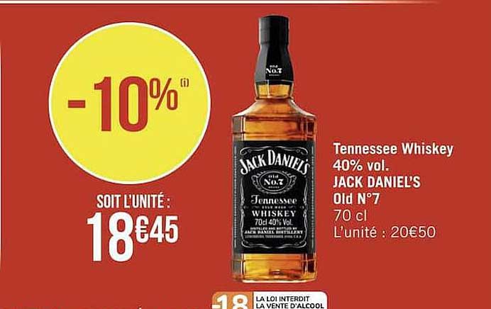 tennessee whiskey 40% vol. jack daniel's old n°7