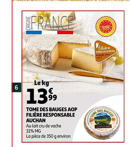 tome des bauges aop filière responsable auchan