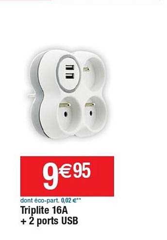 triplite 16a + 2 ports usb