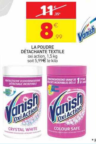 la poudre détachante textile vanish