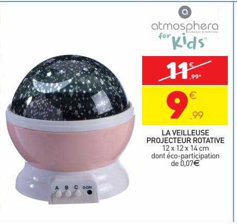 la veilleuse projecteur rotative atmosphera for kids