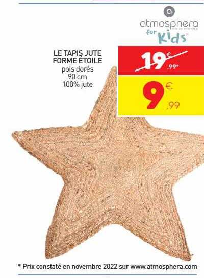 le tapis jute forme étoile atmosphera for kids