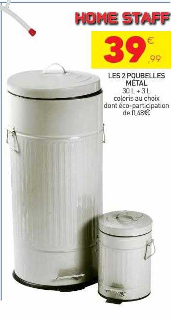 les 2 poubelles métal home staff