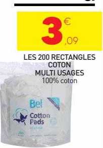 les 200 rectangles coton multi usages bel