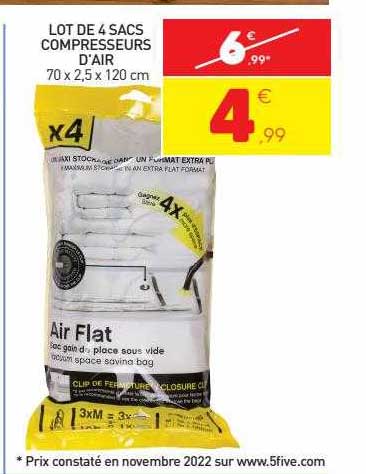 lot de 4 sacs compresseurs d'air